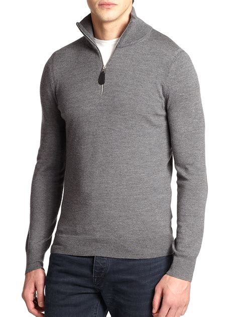 burberry mens wool sweaters|burberry men's half zip pullover.